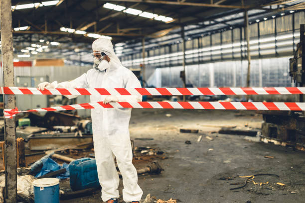 Professional Sewage Cleanup technician working in Kearny, NJ